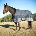 Jeffers Economy Plus 1200 Denier Turnout Blanket with Standard Neck, 240 Gram - GAG1UB - 75" - Navy/Gray - 1