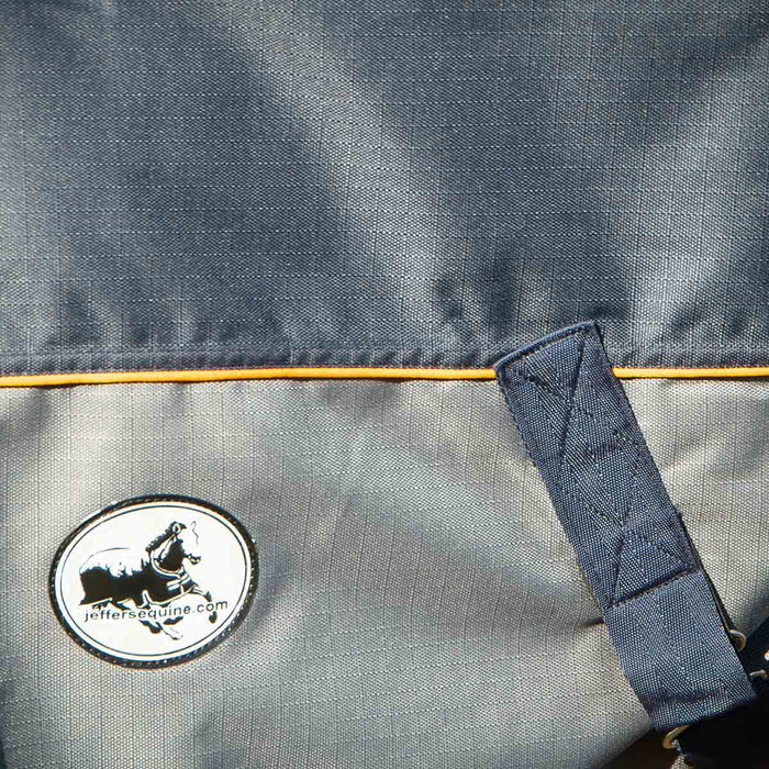 Jeffers Economy Plus 1200 Denier Turnout Blanket with Standard Neck, 240 Gram - GAG1UB - 75" - Navy/Gray - 4