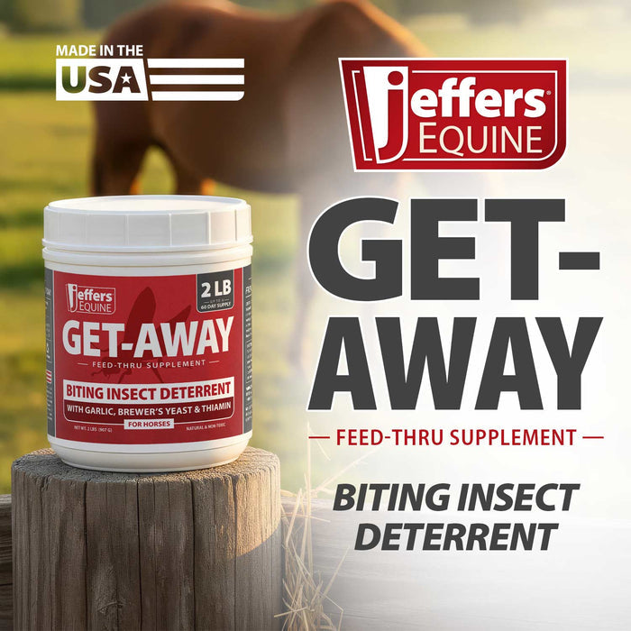 Jeffers Equine GET-AWAY Feed-Thru Biting Insect Deterrent Supplement for Horses - AXJA - 2 lbs - 2