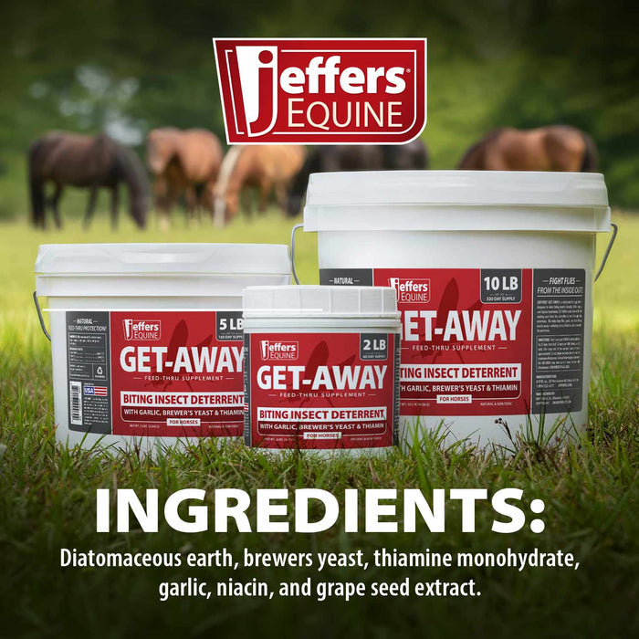 Jeffers Equine GET-AWAY Feed-Thru Biting Insect Deterrent Supplement for Horses - AXJA - 2 lbs - 3