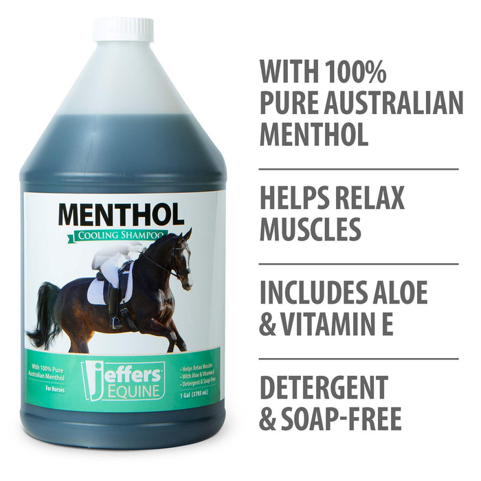Jeffers Equine Menthol Cooling Shampoo for Horses - TZM1 - 16 oz - 2