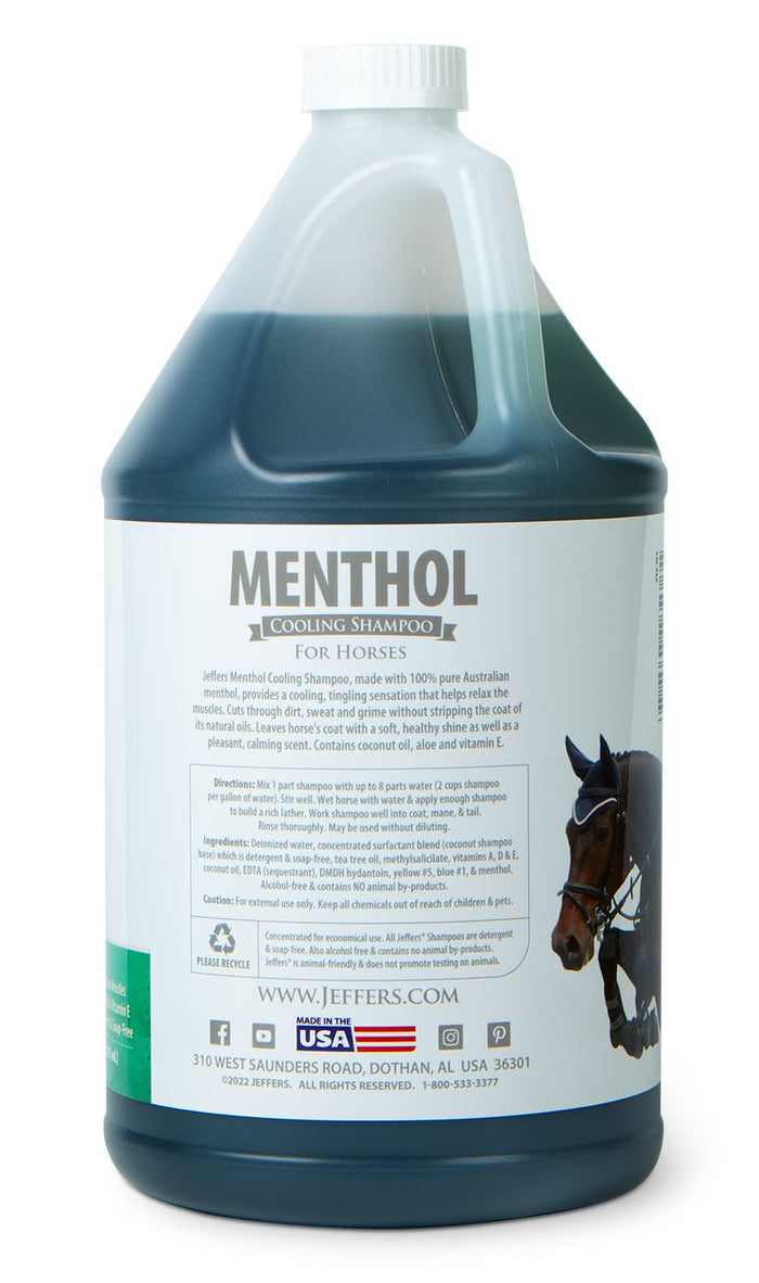 Jeffers Equine Menthol Cooling Shampoo for Horses - TZM3 - gallon - 7