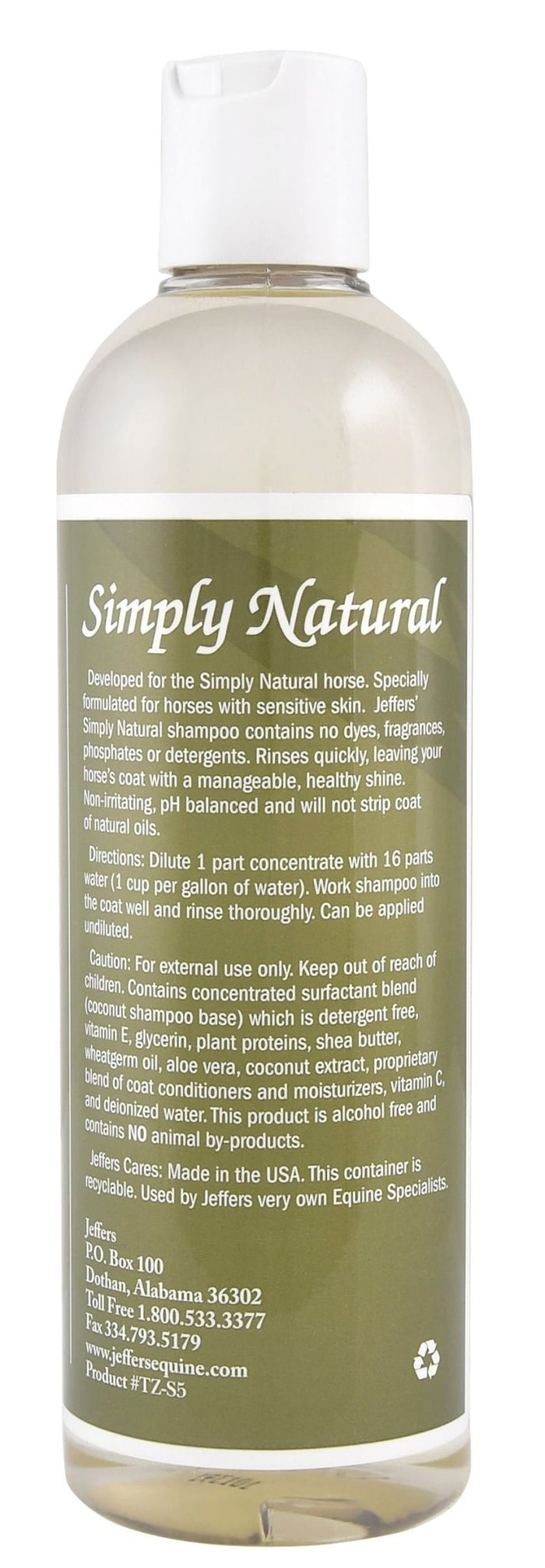 Jeffers Equine Simply Natural Horse Shampoo for Sensitive Skin - TZS7 - gallon - 3