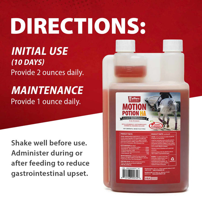 Jeffers Motion Potion Equine Joint Supplement Liquid with HA