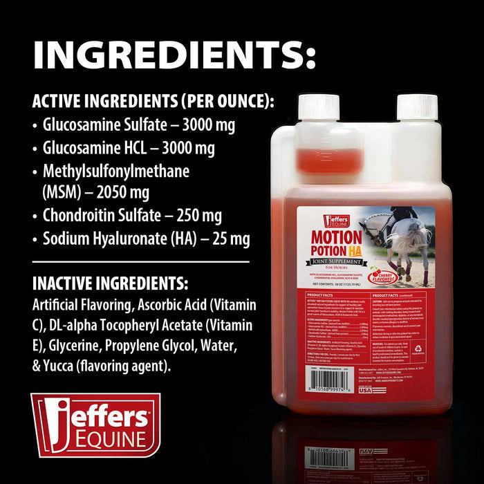 Jeffers Motion Potion Equine Joint Supplement Liquid with HA