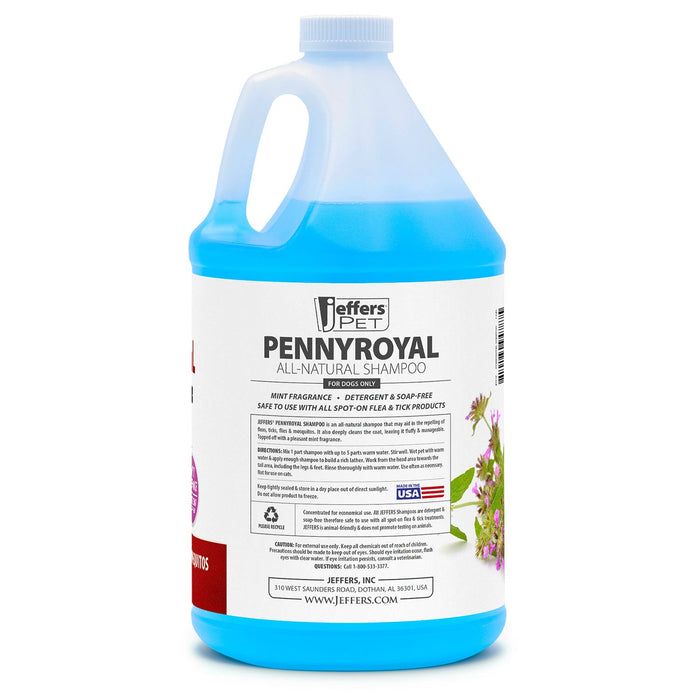 Jeffers Natural Flea & Tick Pennyroyal Dog Shampoo - Aids in Repelling Fleas, Ticks, Flies & Mosquitos - TZ1F - gallon - 1 - 6