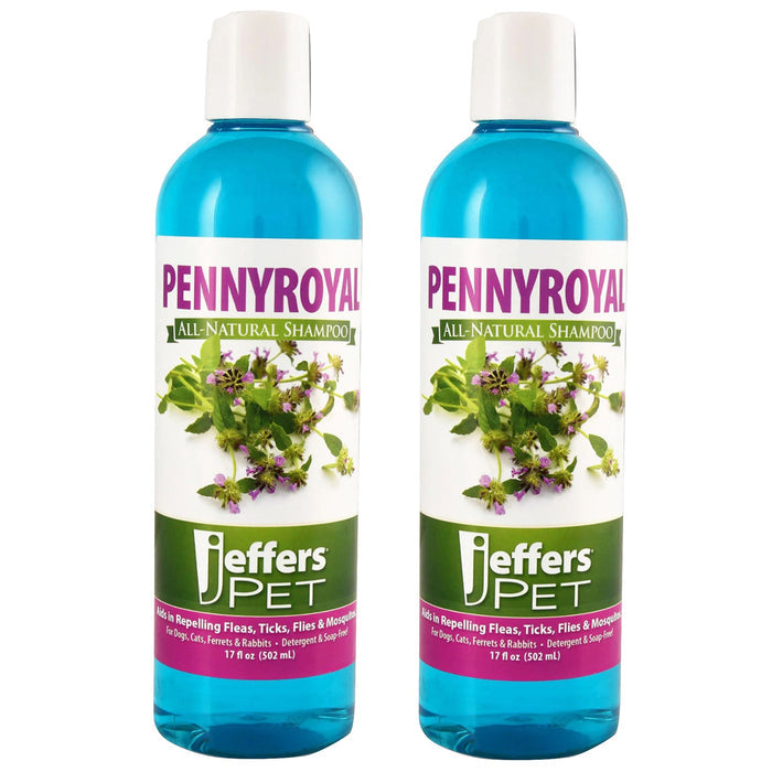 Jeffers Natural Flea & Tick Pennyroyal Dog Shampoo - Aids in Repelling Fleas, Ticks, Flies & Mosquitos - TZ1E-2 - 17 oz - 2 - 9