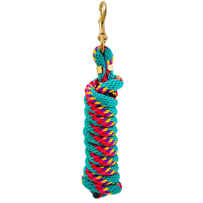 Jeffers Neon Poly Lead Rope with Bolt Snap, 8' - XQEB - Turquoise - 1 - 3