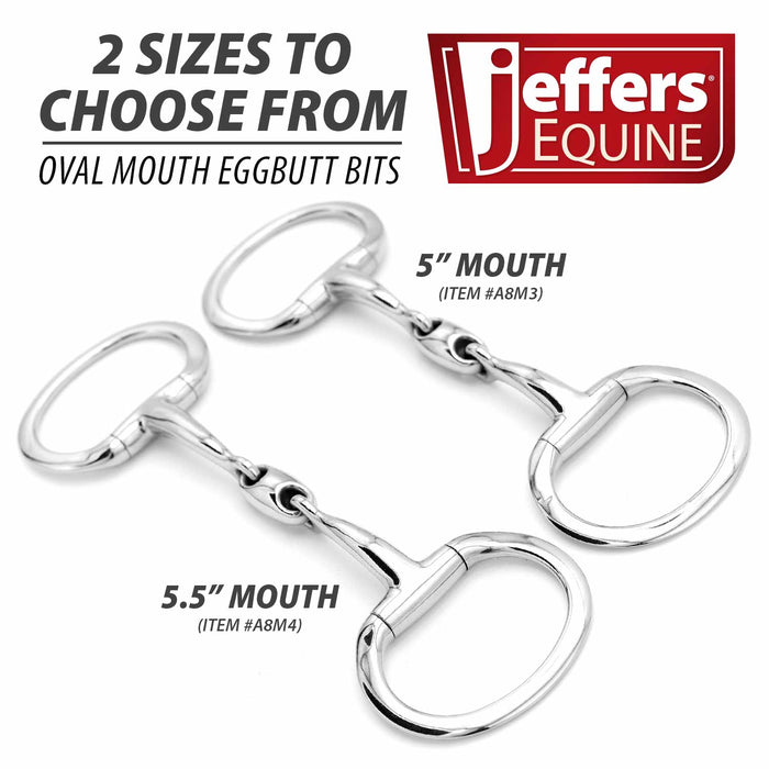 Jeffers Oval Mouth Eggbutt Horse Bit - A8M3 - 5 in - 3