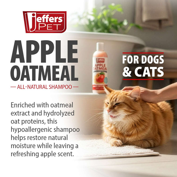 Jeffers Pet Apple Oatmeal All - Natural Hypoallergenic Dry Skin Shampoo for Dogs and Cats - TZP3 - 17 oz - 1 - 5