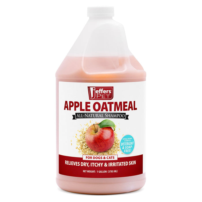 Jeffers Pet Apple Oatmeal All - Natural Hypoallergenic Dry Skin Shampoo for Dogs and Cats - TZP4 - 1 gallon - 1 - 3