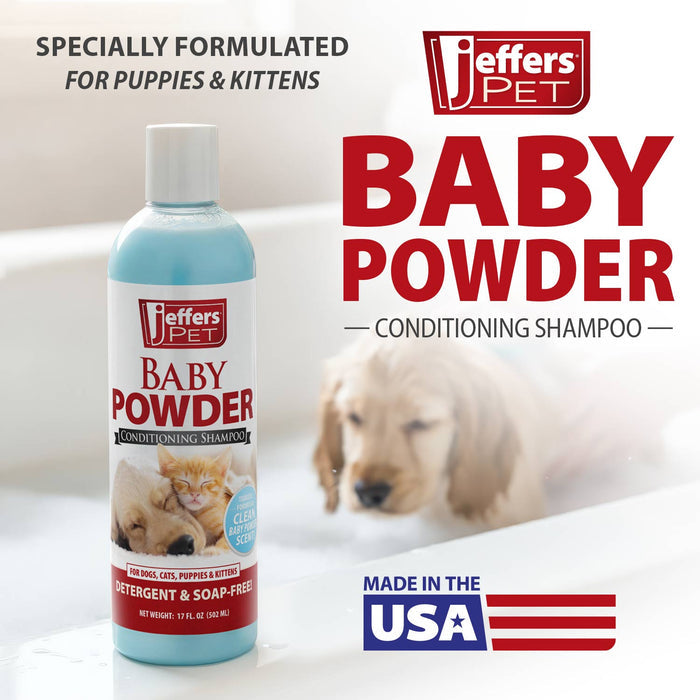 Jeffers Pet Baby Powder Tearless Conditioning Shampoo for Puppies and Kittens - TZJ7 - 17 oz - 2