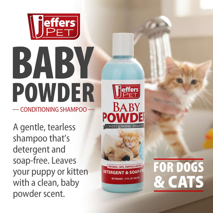 Jeffers Pet Baby Powder Tearless Conditioning Shampoo for Puppies and Kittens - TZJ7 - 17 oz - 3