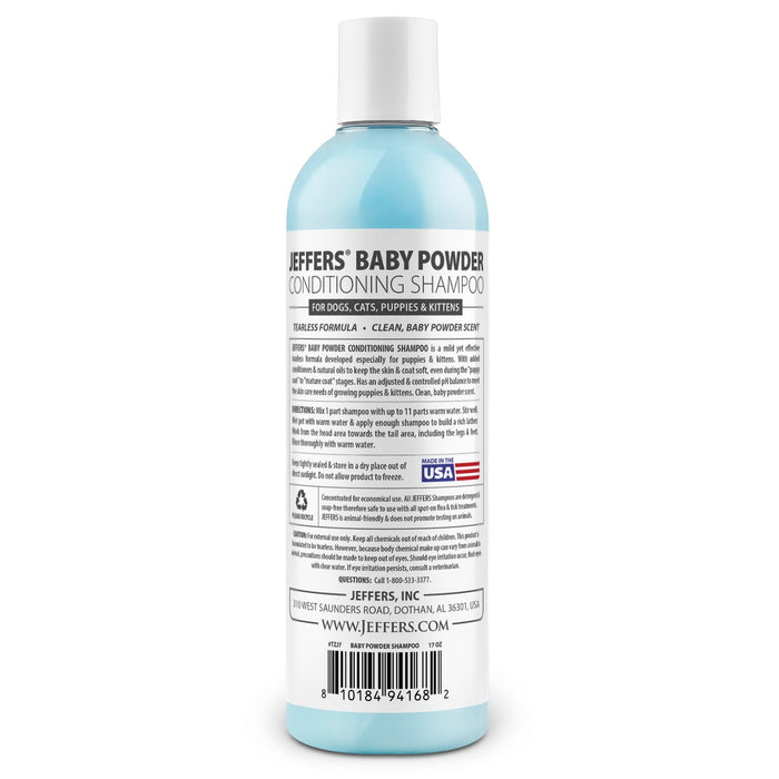 Jeffers Pet Baby Powder Tearless Conditioning Shampoo for Puppies and Kittens - TZJ7 - 17 oz - 5