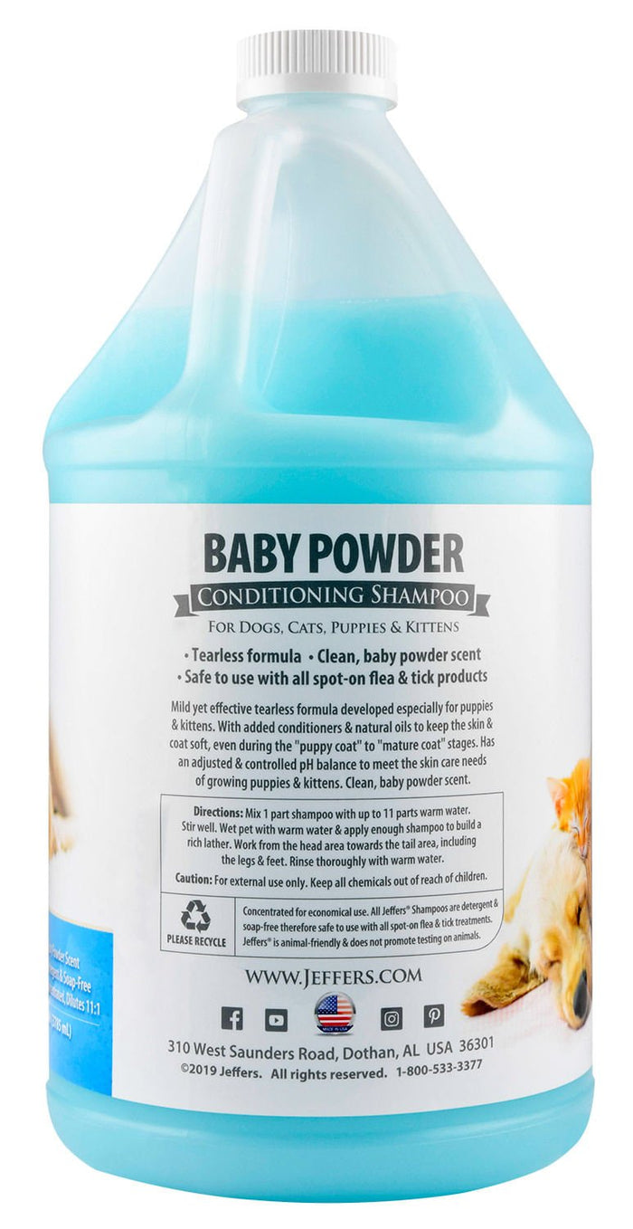 Jeffers Pet Baby Powder Tearless Conditioning Shampoo for Puppies and Kittens - TZJ8 - 1 gallon - 4