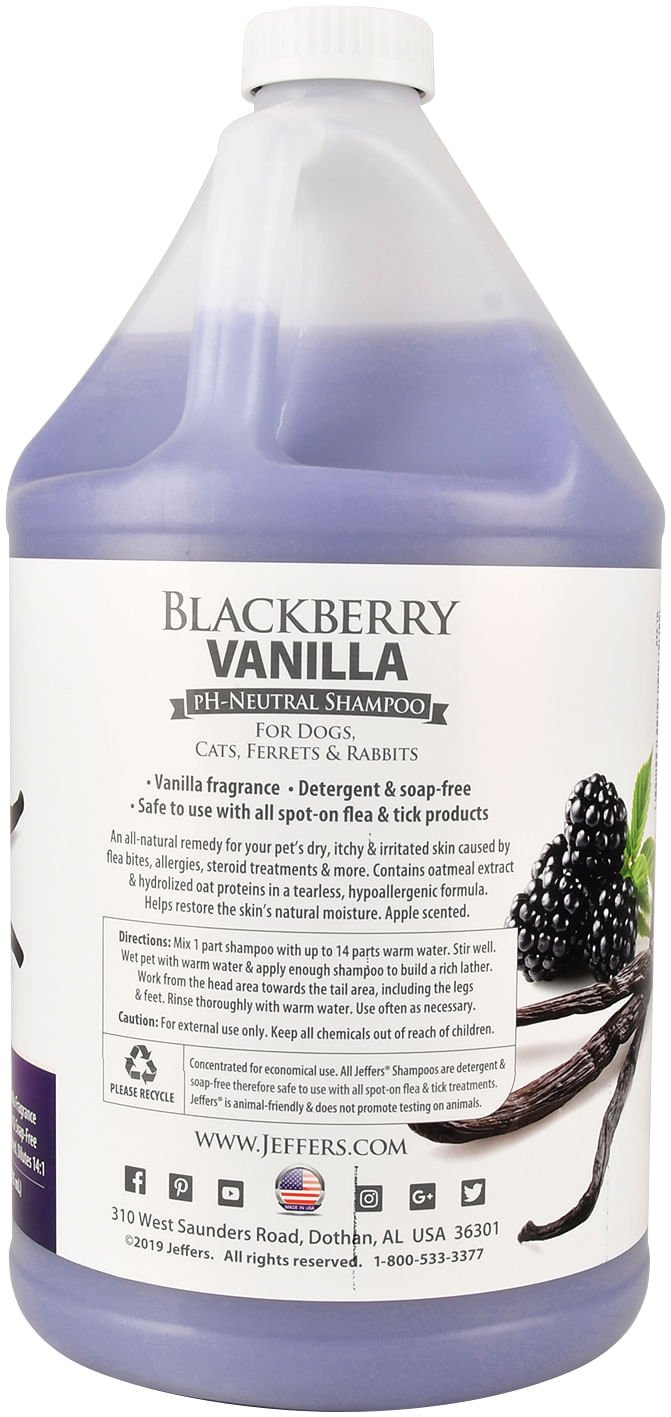 Jeffers Pet Blackberry Vanilla pH - Neutral Pet Shampoo - TZ1B - Gallon - 1 - 6