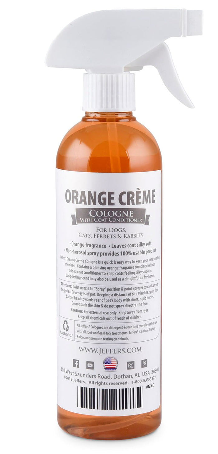 Jeffers Pet Colognes with Coat Conditioner, 16 oz Spray - TZCC - Orange Creme - 1 - 7