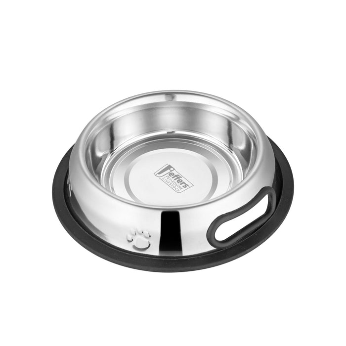 Jeffers Embossed No - Tip Anti - Skid Stainless Steel Pet Bowls - G3EB - 16 oz (1 Pint) - 1