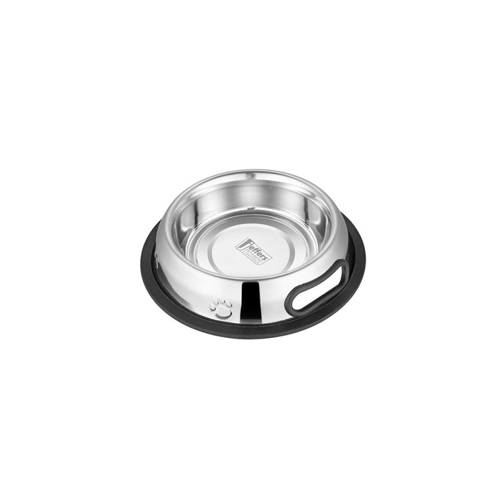 Jeffers Embossed No - Tip Anti - Skid Stainless Steel Pet Bowls - G3EB - 16 oz (1 Pint) - 4