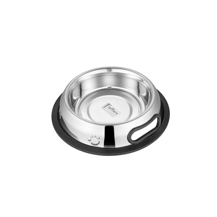 Jeffers Embossed No - Tip Anti - Skid Stainless Steel Pet Bowls - G3EC - 24 oz (1.5 Pints) - 6