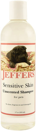 Jeffers Pet Sensitive Skin Unscented, Dye - Free, Fragrance - Free & Detergent - Free Pet Shampoo - TZS3 - 17 oz - 1