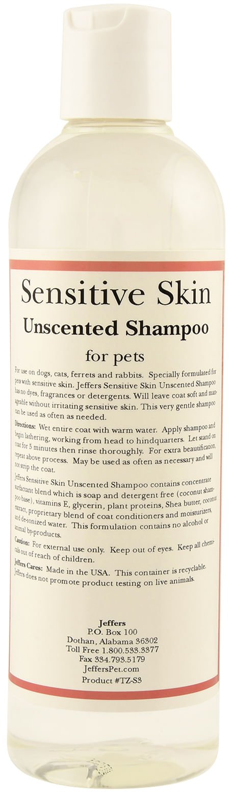 Jeffers Pet Sensitive Skin Unscented, Dye - Free, Fragrance - Free & Detergent - Free Pet Shampoo - TZS4 - Gallon - 3