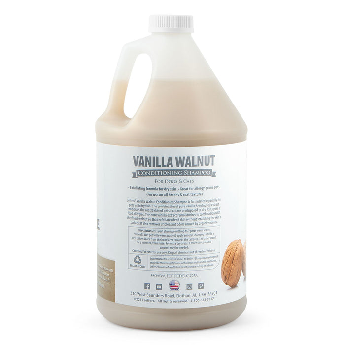 Jeffers Pet Vanilla Walnut Exfoliating Dog & Cat Conditioning Shampoo - TZJ6 - 1 gallon - 5