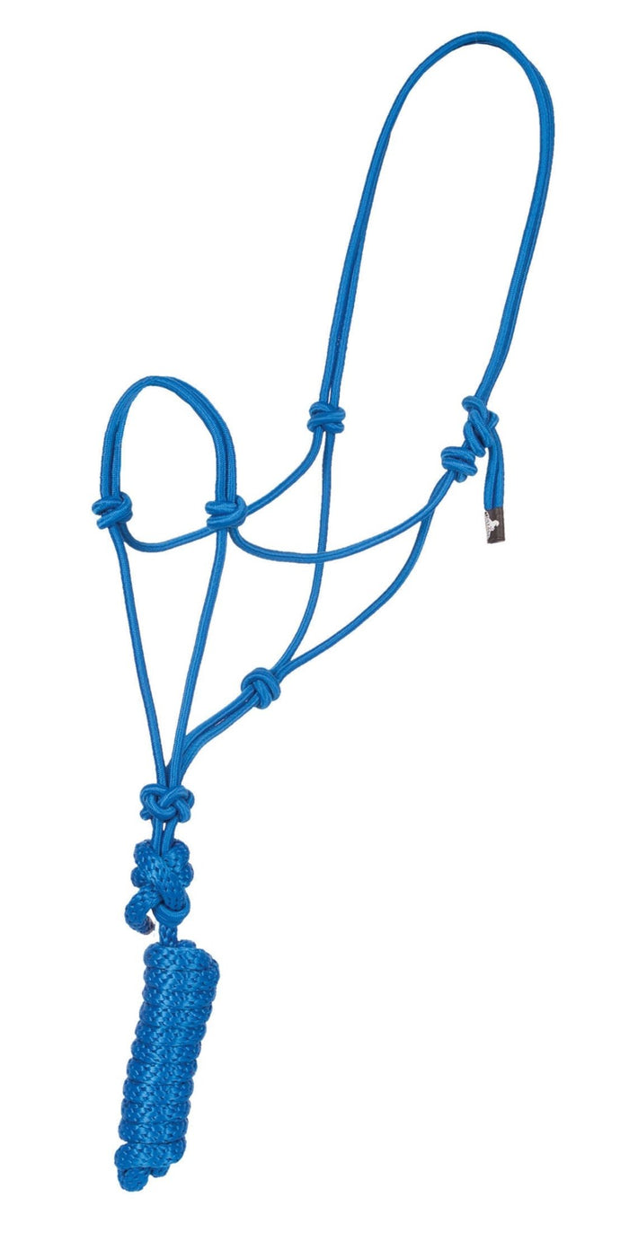 Jeffers Poly Braided Rope Horse Halter with Lead - 121EI - Blue - SIngle - 2