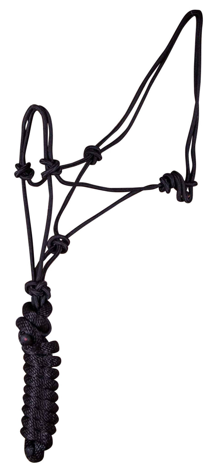Jeffers Poly Braided Rope Horse Halter with Lead - 121EJ - Black - SIngle - 3