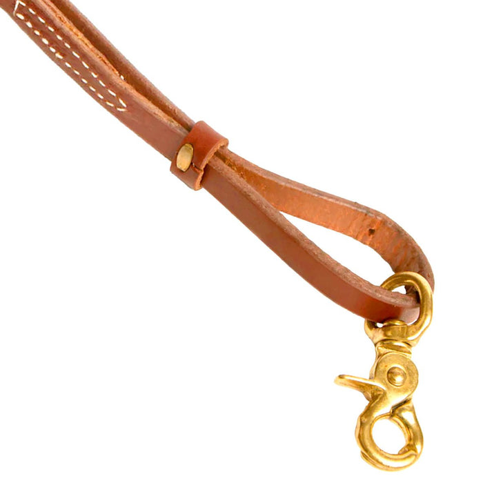 Jeffers Poplar Head Premium Oiled Harness Leather Adjustable Roping Rein - 1211T3 - 1/2"W x 8'L - 2