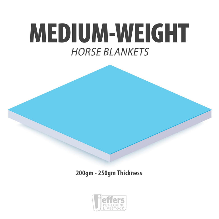 Jeffers Poplar Head Uniquely English 1200D Medium Weight Turnout Blanket, 240g - Waterproof & Breathable Horse Blanket - GAG1NK - Latte Snaffles & Irons - 66 in - 7