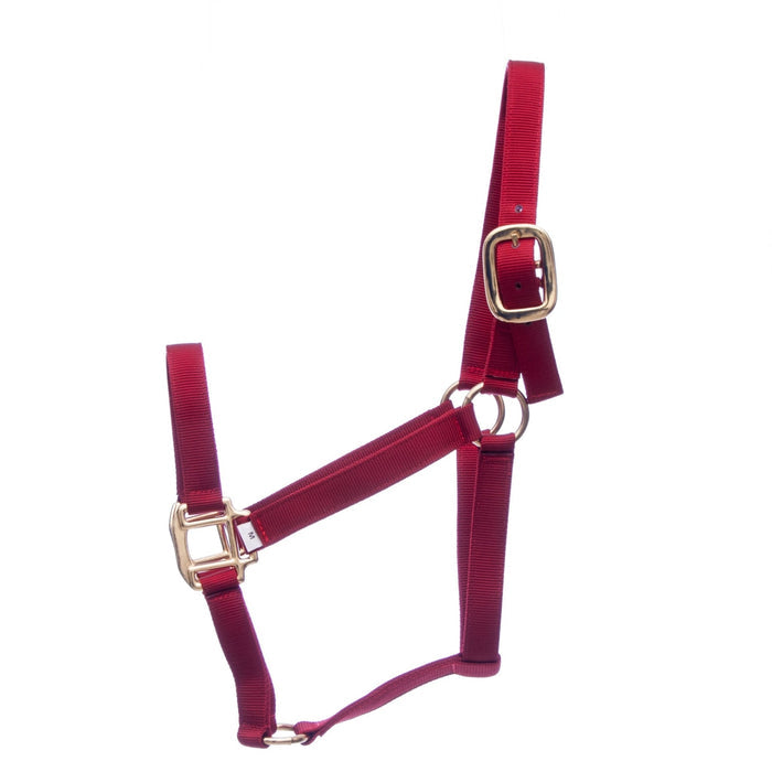 Jeffers Premium Nylon Weanling & Yearling Horse Halters, 3 - Ply, 1" - SSQ3 - Yearling (400 - 600 lbs) - Red - 2