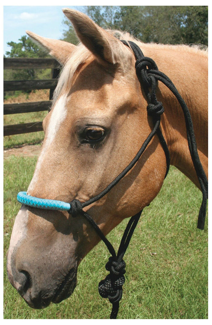 Jeffers Solid Nose Braided Poly Rope Horse Halter & Lead Set - 121SM - Tan - 1