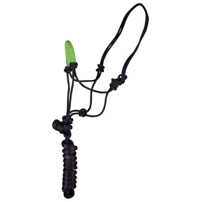 Jeffers Solid Nose Braided Poly Rope Horse Halter & Lead Set - 121SO - Lime Green - 5