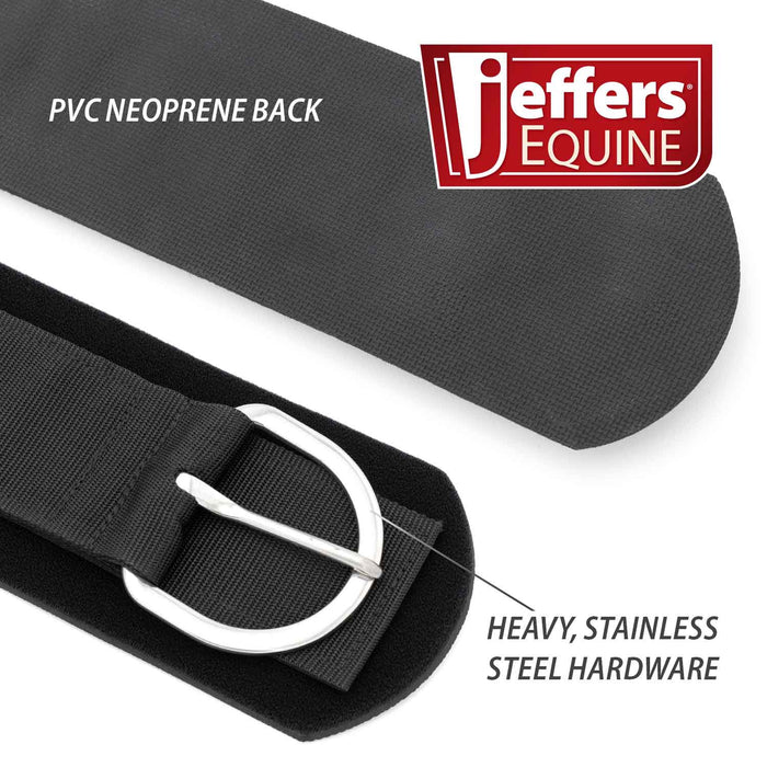 Jeffers Western Neoprene Straight Horse Cinch with Stainless Steel Hardware - Y7S6 - Black - 30" - 3