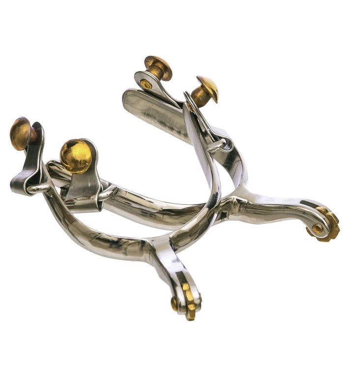 Jeffers Women's Western & Barrel Racing Spurs – Stainless Steel, Rosebud, Ball End & 10 Point Options - A8AL - All - Around Stainless Steel Rosebud Spurs - Pair - 2 ct - 5