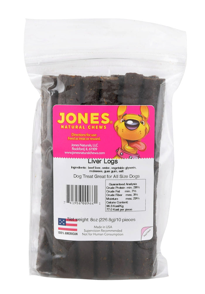Jones Liver Logs Made in USA 100% Beef Dog Treats - 4GA7 - 10 pack - 6