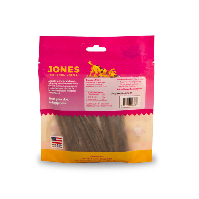 Jones Natural Sausage Sticks Dog Treats, 5" L - 4GCD - 2.2 oz - 2