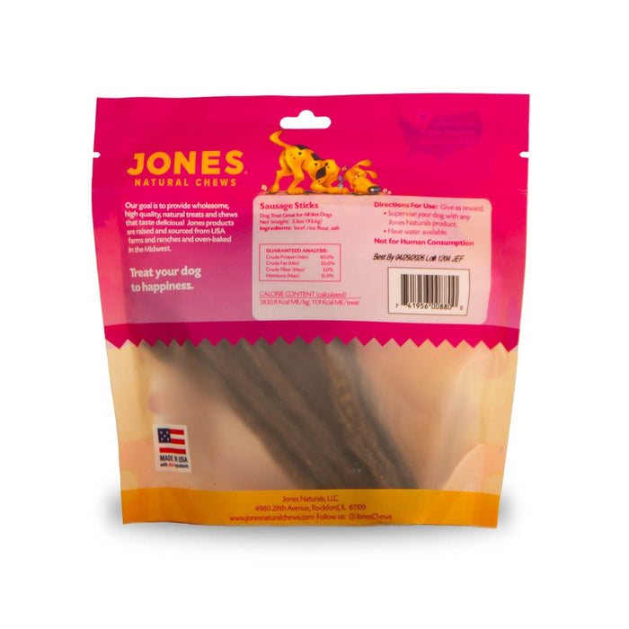 Jones Natural Sausage Sticks Dog Treats, 5" L - 4GCE - 3 oz - 4