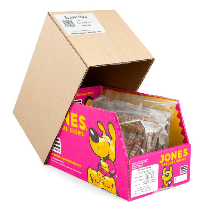 Jones Natural Sausage Sticks Dog Treats, 5" L - 4GV3 - 2 lb Box - 7