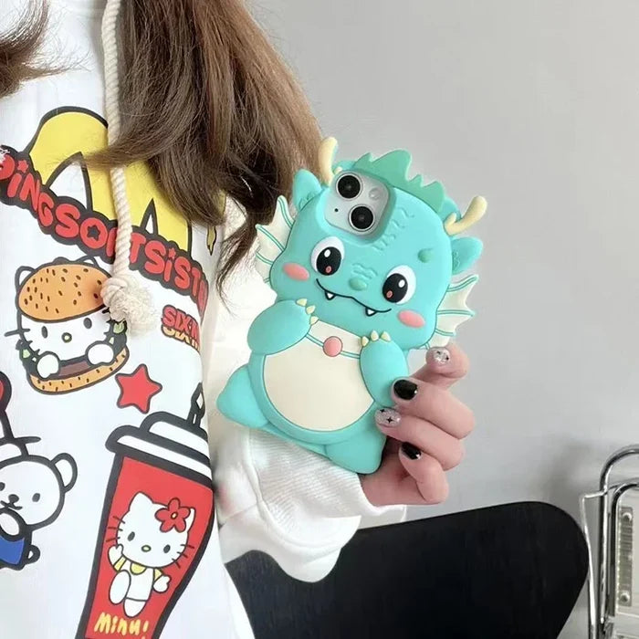 Kawaii 3D Cartoon Big Dinosaur Phone Case PhoneShells