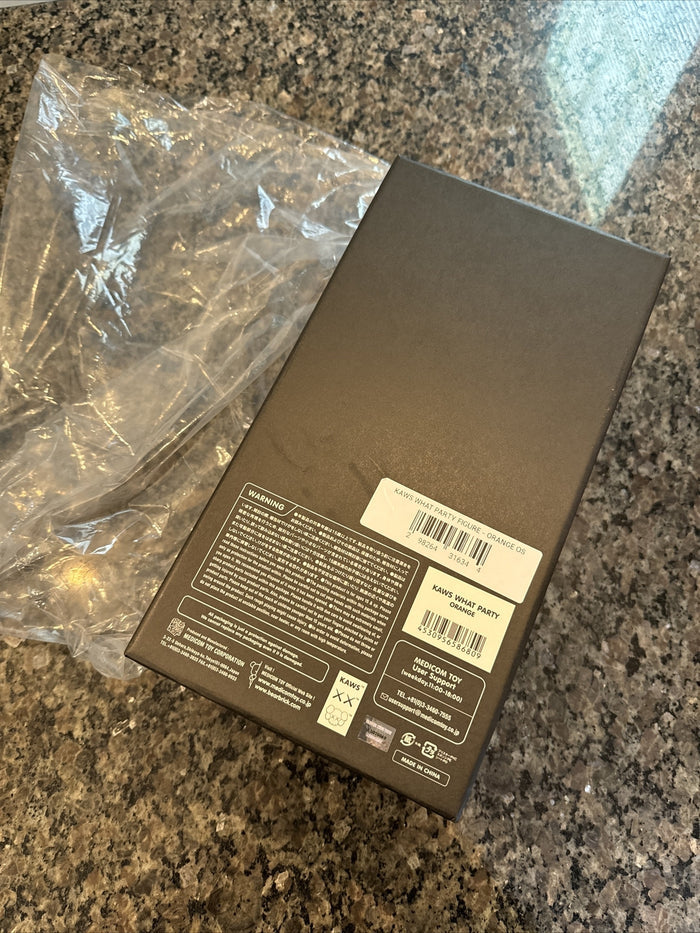 KAWS Open Edition What Party Vinyl Figure Orange (Box & Inserts Only)2