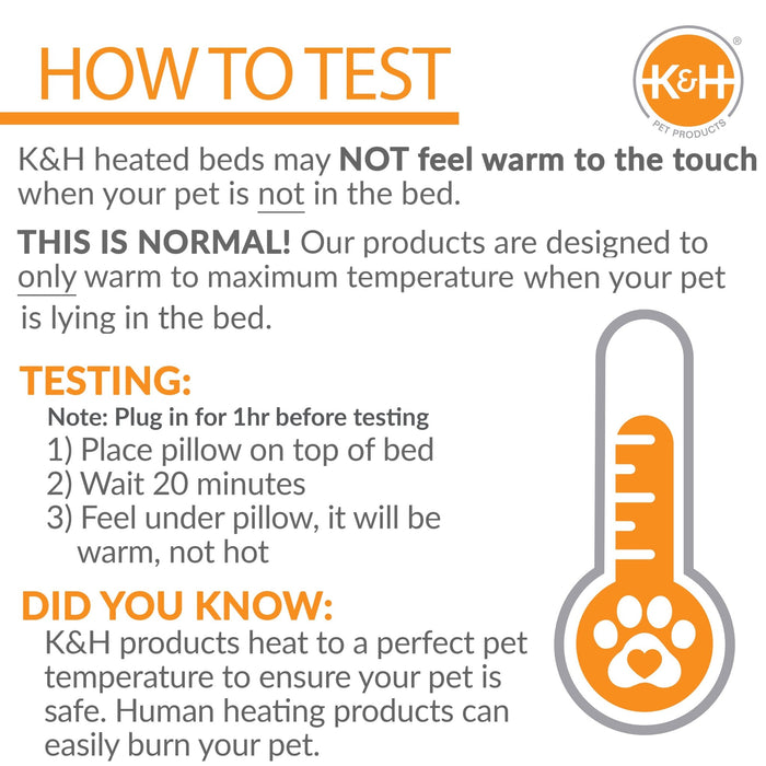 K&H Lectro - Soft Indoor/Outdoor Heated Pet Bed - PCKF - Medium, 19" x 24" (40W) - 7