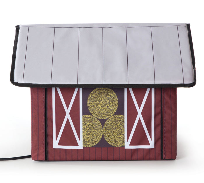 K&H Pet Products Outdoor Heated Kitty House Cat Shelter - PCU3 - Red Barn - 19" x 22" x 17" - 2
