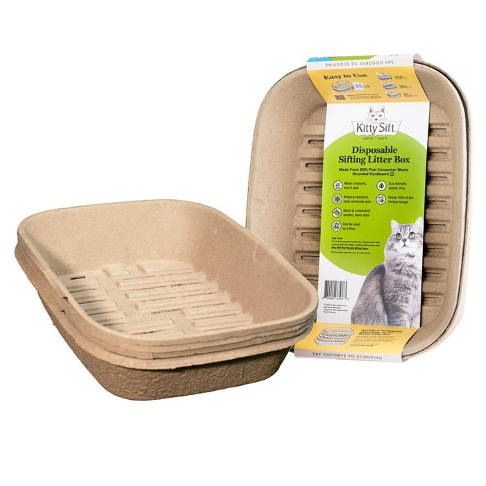 Kitty Sift Disposable Cat Litter Box & Sifting Liners Set - J62P - Large - Set of 1 Litter Box & 3 Sifting Liners - 1
