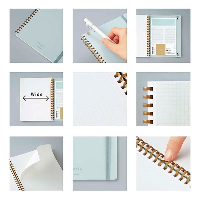 Kokuyo | Cuaderno Soft Ring Sooofa A6 Blue (Cuadros)
