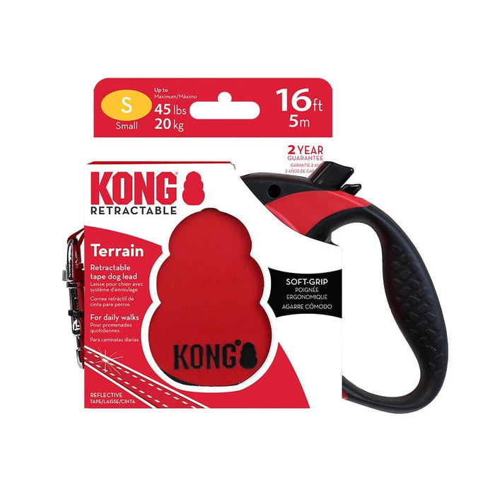 KONG Terrain Retractable Leash - P4W3P - Red - Small - 2