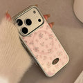 Korean Full Screen Flowers Silver Edge Plating Magnetic Bracket Phone Case For iPhone PhoneShells