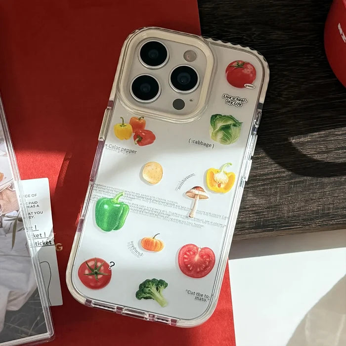 Korean Vegetable 3D Cartoon Tomato Bracket Magnetic Phone Case For iPhone PhoneShells