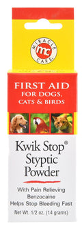 Kwik Stop Styptic Powder for Dogs, Cats, & Birds - G9F8 - 1/2 oz - 1